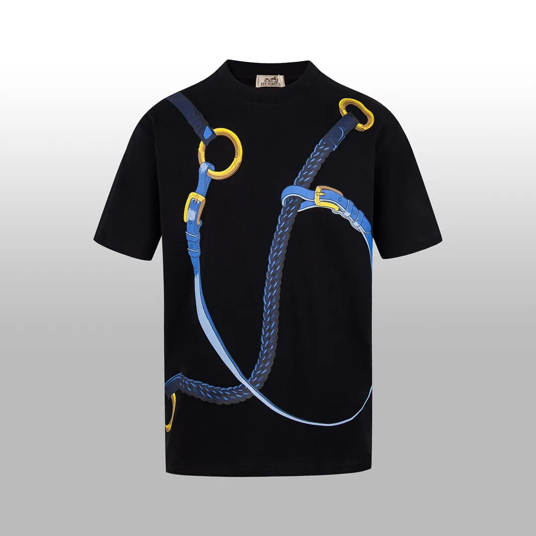 【Hermè*】 New Arrival T-shirt T ， ， ，Black White ， ， Same Style ：Black White Size：XSSML